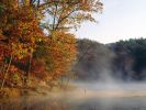 Mist and Autumn Color Along Strahl Lake, Indiana.jpg